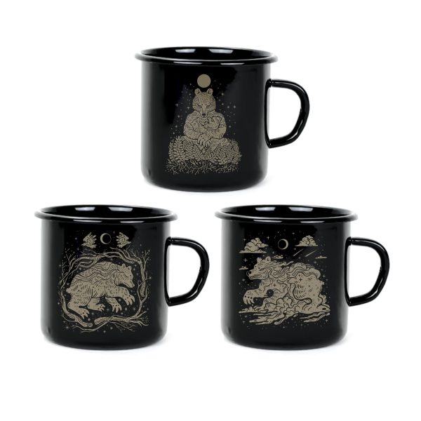 Wardruna  Bears Tryptic Enamel Cups Set  Bundle Online now