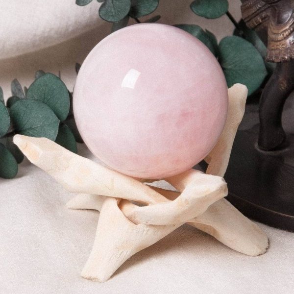 Rose Quartz Sphere with Tripod For Cheap - Image 2