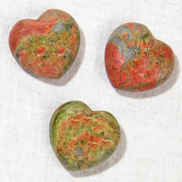 Unakite Mini Heart Set Online Hot Sale